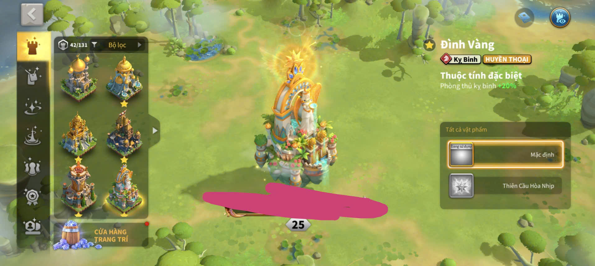 ACC VIP 18 Nhà Thiên đỉnh kỵ full 2 sét talen 6 sét cam 